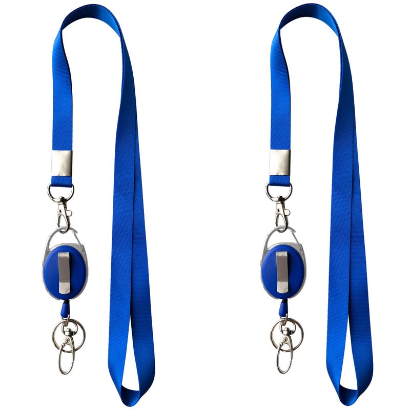 HoAoOo Retractable Badge Reel with Claw Clasp and Clip for Id Card Holders (Blue) - Image 2